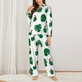 thumbnail image 2 of Pajama Sets for Women 2 Pcs, Cartoon Turtle Leaf Toucan Bird Button Down Long Sleeve Sleepwear Lounge PJ Sets, 2 of 6