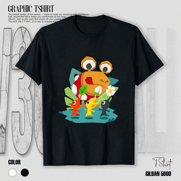 Pikmin Run Cute Retro Gaming Style Adventure Fan Graphic Design Unisex T-Shirt V19384, up to size 5XL