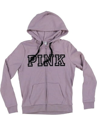 Victoria's Secret Pink Black Logo Full-Zip Up Hoodie Sweatshirt XS, S,  L,XL, 2XL