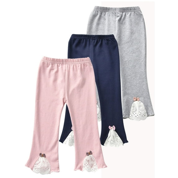 SILVERCELL Toddler Girls Footless Leggings Kids Fashion Bow Stretchy Trousers Legging Pants 1-8 Y