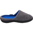 thumbnail image 3 of Norty Mens Slippers - Memory Foam Mule and Clog Slippers - Faux Suede, Microfiber or Flannel 40823-Large Grey/Blue, 3 of 7