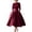 Wine, variant on Cocktail Dresses for Women Pleated 1950s Crew Neck Vintage 3/4 Sleeves A Line Formal Church Dress Swing Wedding Guest Dresses Navy 2XL