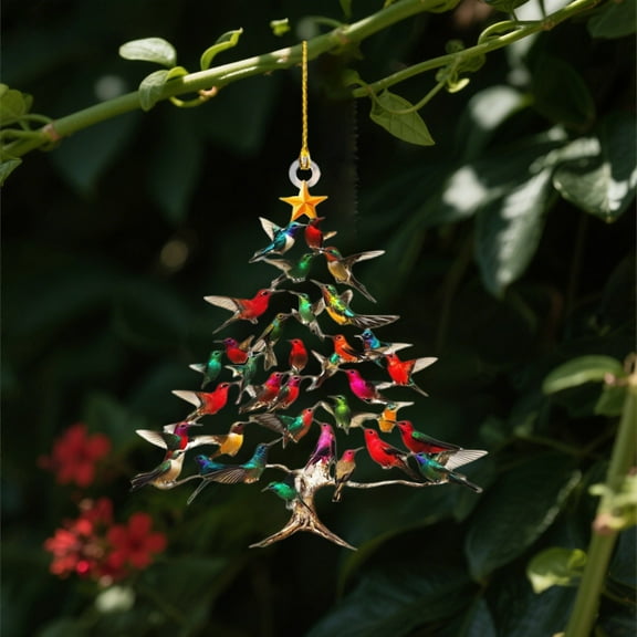 Hummingbird Christmas Ornament, Hummingbird Ornaments For Christmas Tree, Gift for Bird Lovers-2025, Winter Christmas Hummingbird Stacking Tree Ornament (1PCS)