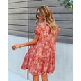 thumbnail image 2 of Vestido Casual de Verano Gothden con Mangas Cortas, Volantes y Escote en V Rojo, 2 of 6