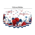thumbnail image 3 of Round Polyester Tablecloth, Waterproof Stain Resistant Reusable Washable Table Cover for Independence Day Party, Multicolor, 152 cm, 3 of 6