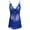 Dark blue, variant on Babydoll Lingerie for Women Lace Bodysuit With Panty Sheer Bow Floral Womens Nightgown