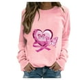 thumbnail image 2 of SOOMLON Breast Cancer Sweatshirts for Women Funny Long Sleeve Ribbon Outfits Crewneck Hearts Party Attire Apparel Butterfly Themed Clothing Pink M, 2 of 4