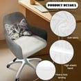 thumbnail image 5 of ZIATUBLES Cat Daisy Print Curved Back Dining Room Chair Covers with Arms Stretchable Swivel Accent Chair Slipcover with Elastic Band Washable Vanity Kitchen Office Desk Armchair Protector Covers, 5 of 7