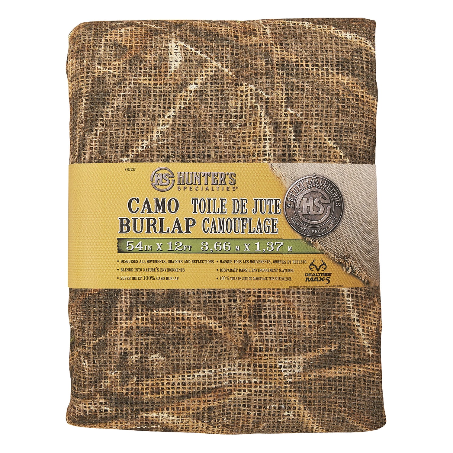 Camo Burlap Material, Hunters Specialties, 54" x 12', Realtree MAX5