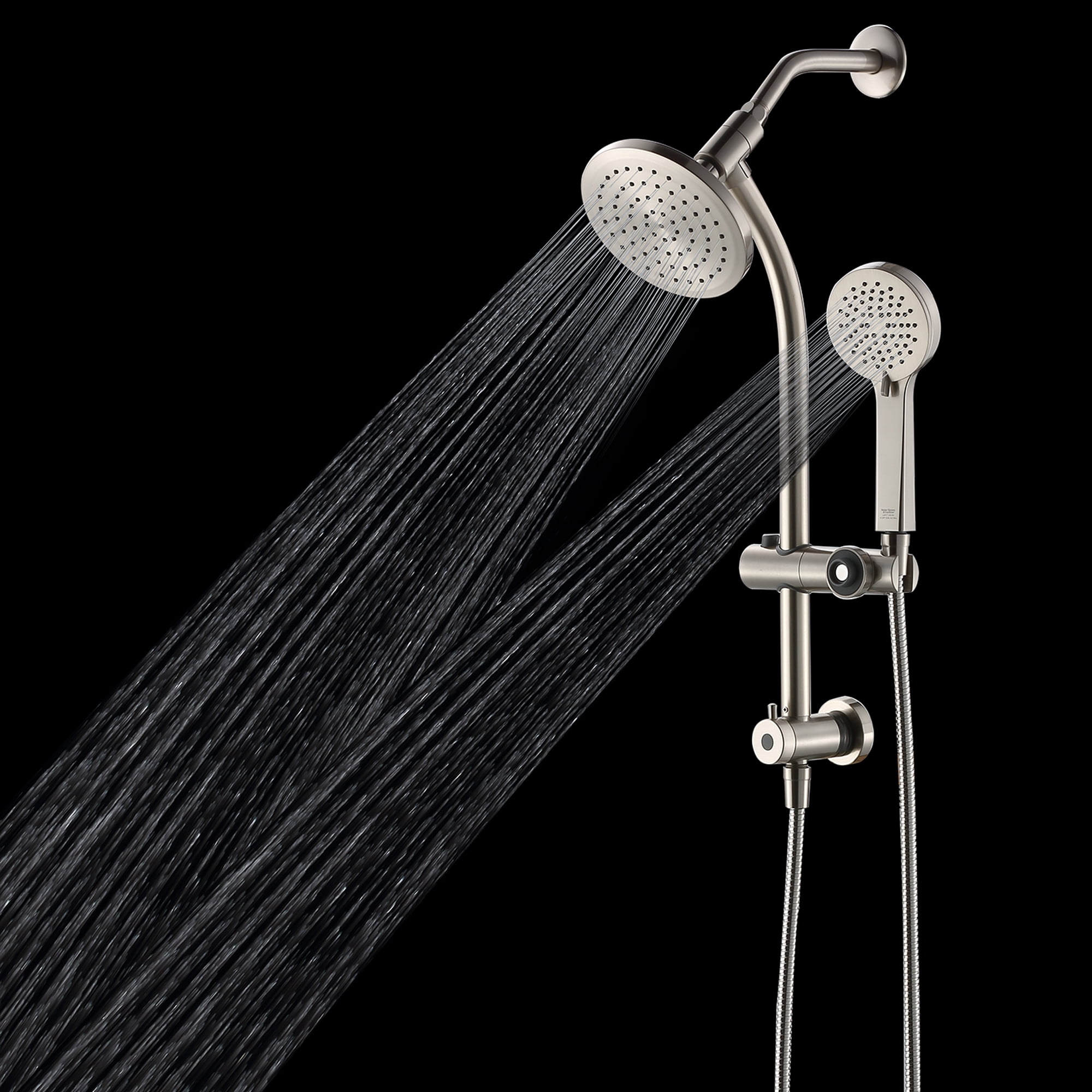 Better Homes & Gardens Deluxe Shower Combo with Magnetic Slide Bar Kit in Satin Nickel