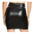 thumbnail image 2 of Sakkas Womens Metallic Sexy Shiny Stretchy Short Pencil Party Skirt Made in USA - Black - 1X, 2 of 5