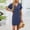Navy, variant on QUNYINEY Women's Nightgown Red Cotton Button Short Sleeve Sleep Dress Knee Length Comfy V Neck Women Sleepwear