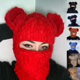 thumbnail image 2 of Bear Ear Balaclava Bear Ear Hat Scarf Balaclava Party Hat Funny Hooded Winter Warm Hooded, 2 of 6