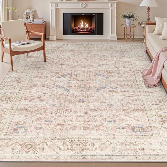 SIXHOME 10'x14' Area Rugs for Living Room Washable Rugs Carpet Soft Large Rugs for Bedroom Dining Room Office Home Decor Pink