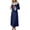 Navy, variant on Women's Long Nightgown Elegant Lace Sleepwear Soft Full Length Maxi Sleep Dress