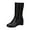 Black, variant on PEASKJP Casual Boots for Women Mid Calf Chunky Heels Patent Leather Boots,White 41