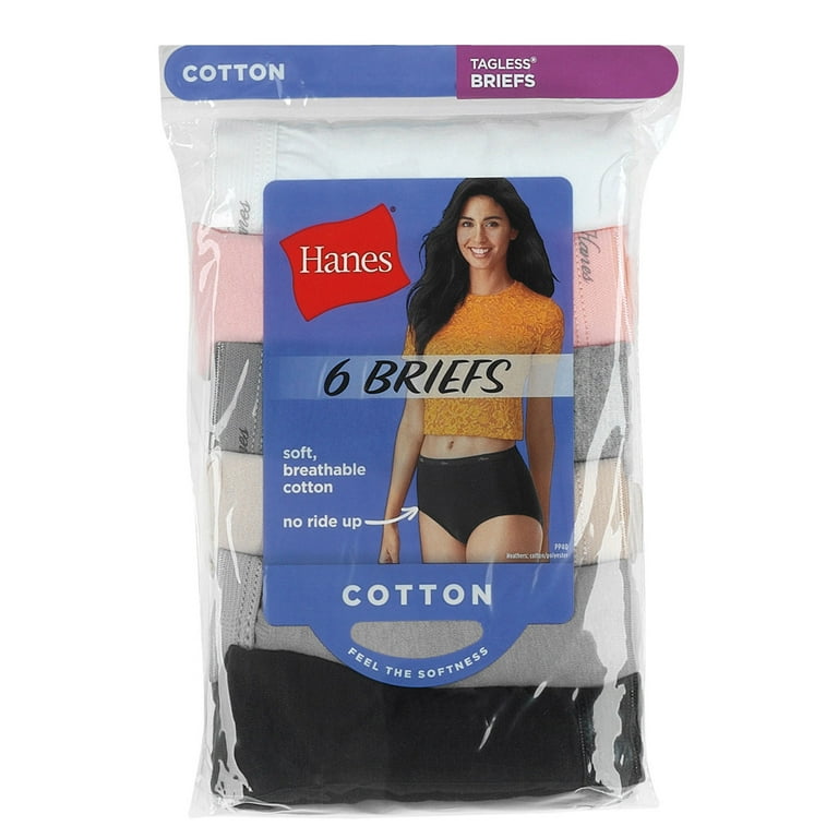 Hanes Women's Cool Comfort Cotton Brief Panties 6 Pack 