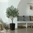 thumbnail image 5 of DR.Planzen UV Resistant 5ft Artificial Olive Tree in Brown Large Planter with Pebbles– Faux Olive Tree for Indoor and Outdoor Decor, Lifelike Greenery for Home & Garden Decor, 5 of 10