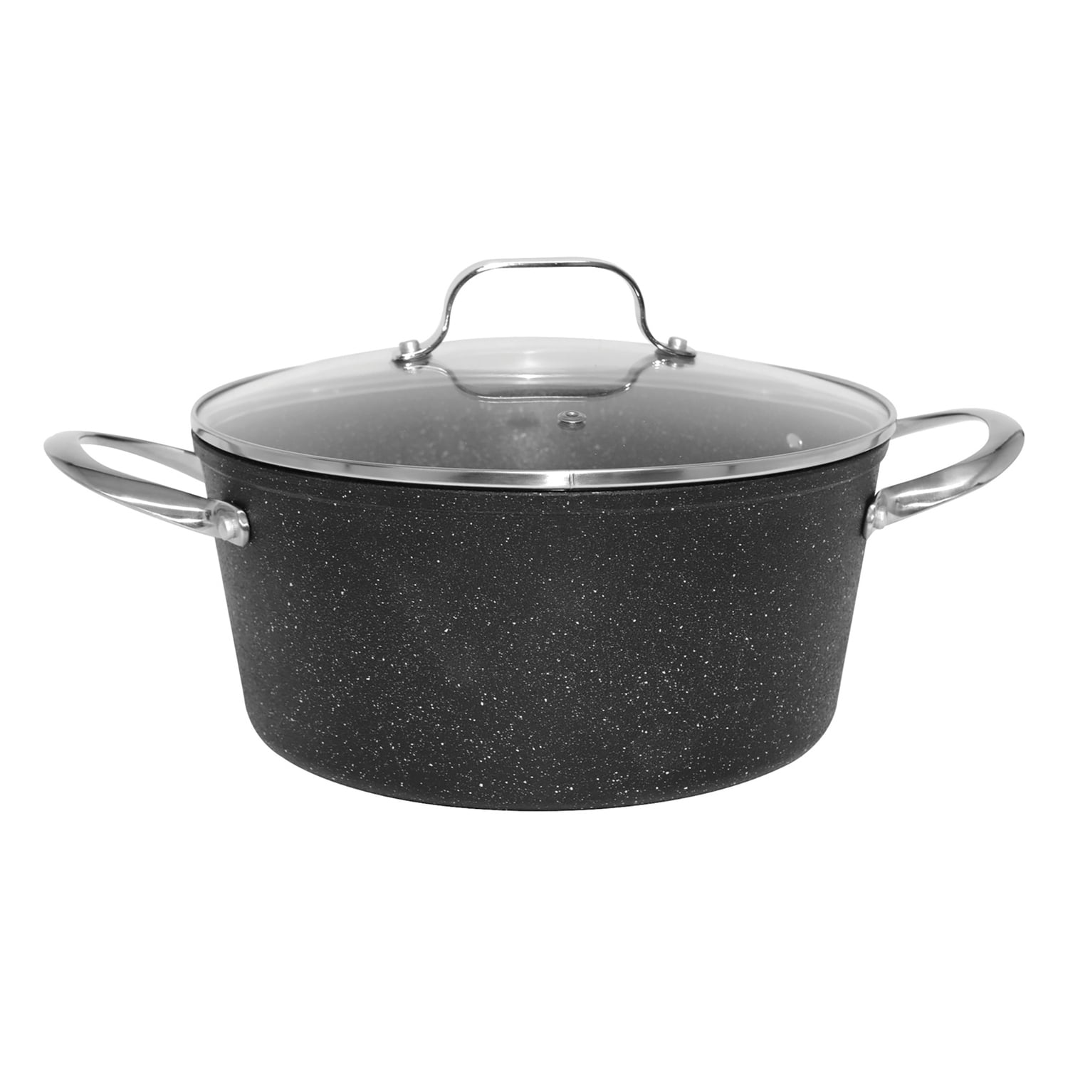 THE ROCK by Starfrit 6-Qt. Non-Stick Aluminum Stockpot/Casserole with Glass Lid & Stainless Steel Handles, 060317-002-0000