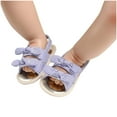 thumbnail image 4 of QISIWOLE Baby Girls Sandals Stripe Solid Color Summer Flat Shoes Infant First Walkers Deals, 4 of 9