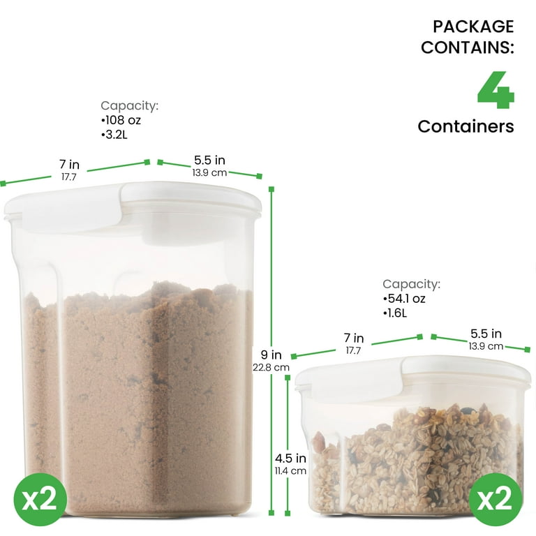 Airtight Extra Large Food Storage Containers Set 3.2L of 4 All