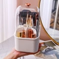 thumbnail image 4 of Miogawg Makeup Brush Holder, 360° Rotating Cosmetic Tools Organizer With Dustproof Lid, 8 Compartments For Organized Storage, Stylish And Durable Design For Vanity, 4 of 8