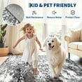 thumbnail image 3 of Modern Abstract Area Rug – Machine Washable, Non-Slip, Low Pile, Mark Resistant, Non-Shedding Soft Faux Wool Floor Mat for Living Room, Bedroom, Dining, Office, 3 of 6
