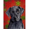 thumbnail image 1 of Carolines Treasures SC9404CHF 28 x 40 Po Labrador Rouge Vert Flocon de Neige Vacances Noël Maison Taille Drapeau de Toile, 1 of 4