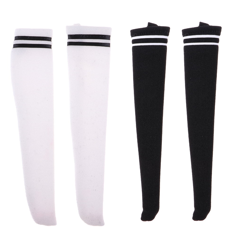 1:6 Scale Girls Body High Over Knee White Socks for 12'' Female Accessories 