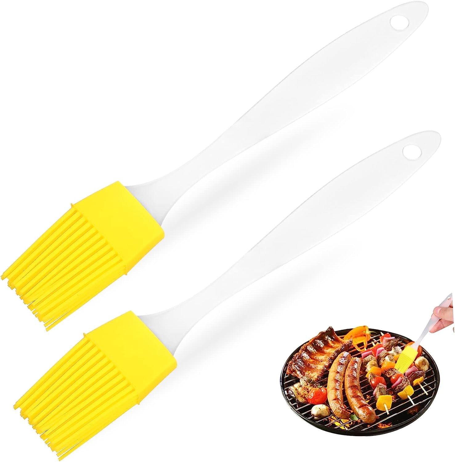 2 Pcs Oil Brush Silicone Basting Brush Food Grill Oil Brush Baking