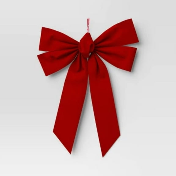 Velvet Christmas Decorative Bow Red