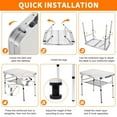 thumbnail image 2 of Folding Camp Table, Adjustable Height Small Folding Table with Mesh Layer, 24''L x16''W Camping Table for Outdoor Camp Picnic Beach, 2 of 9