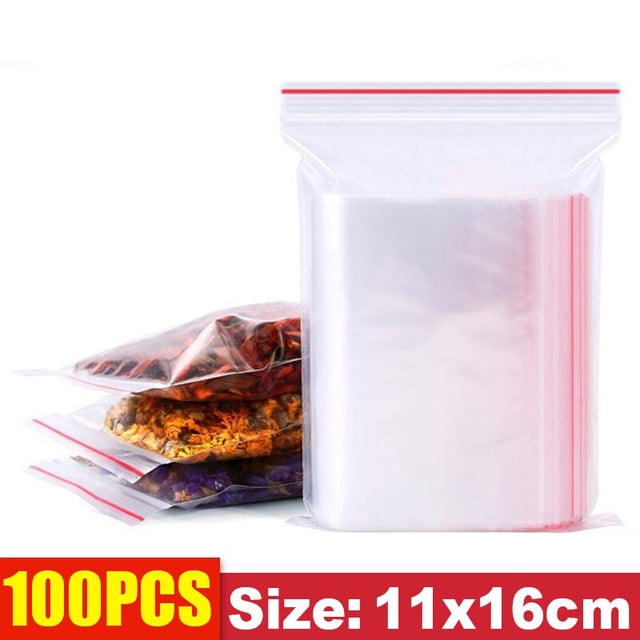 Bolsas selladas con cremallera gruesa, bolsa de almacenamiento de plástico transparente para joyería pequeña, embalaje de alimentos, bolsa de sellado con cremalleras reutilizables, venta al por mayor