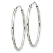 Designs by Nathan | 925 Sterling Silver | Shiny Endless Hoop Earrings | 1.3x26mm