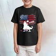 thumbnail image 2 of Gubotare Boys American Flag Shirt Toddler Boys' Short Sleeve Tees Cotton Casual Graphic Crewneck Summer Top Clothes T-Shirts (Black,Size 9-10 Years), 2 of 4