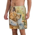 thumbnail image 2 of Pofeuu Girl Hugging Dog Flowers Prin Men's Swim Trunks Quick Dry Bathing Suit Swimming Board Shorts Mesh Lining Beach Swimwear-XX-Large, 2 of 6