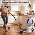 thumbnail image 2 of Cordless Electric Mop with Spray & Detachable Water Tank, Lightweight Electric Spin Mop with Headlights for Hardwood Tile Laminate Floors, Long-Lasting Battery, Self-Propelled Floor Cleaner, 2 of 8