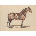 thumbnail image 2 of Piotr Michałowski 18x14 Black Ornate Wood Framed Double Matted Museum Art Print Titled - A Bay Horse is in the Bridle (1846), 2 of 5