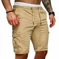 thumbnail image 2 of Mens Cargo Shorts Pants Casual Summer Beach Sport Gym Trousers Plain Elastic, 2 of 6