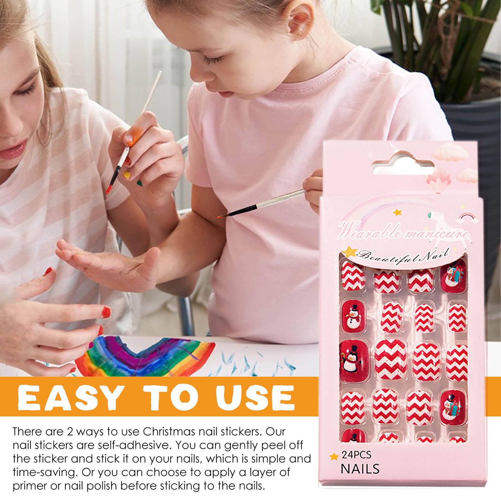 Easter Glitter French Nail Nail Stickers Self French Manicure Impress Manicure French Clear on Nails Fingernail Kits for Girls Dampen Dish for Acrylic Nails Cute Spa for Kids 8-12 Girls