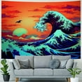 thumbnail image 4 of BCIIG  Tapestry Japanese Mountain Fuji Tapestry  Reactive Kanagawa Big Wave Tapestry Wall Hanging,Cherry Blossom Tree Tapestry for Bedroom Aesthetic Glows in The Dark Tapestry 50x40inch, 4 of 6