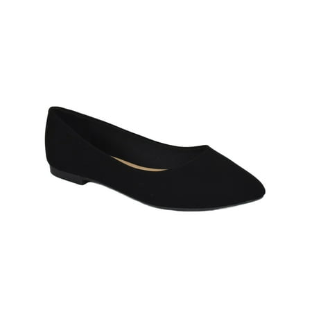 

Hold Black Suede City Classified Women Casual Wide Width Fit Flat Office Shoes Pointy Toe 5.5