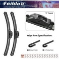 thumbnail image 5 of Feildoo Windshield Wiper Blades fit for BMW 535i xDrive 2010 24" + 22" Car Front Window Beam Bracketless Wiper Blade (SET of 2), NO1308N, 5 of 9