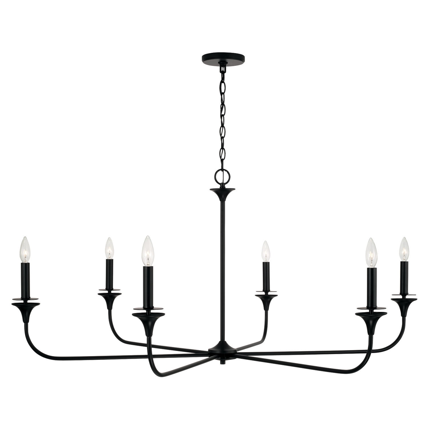 Capital Lighting 448961AD Presley 6 Light 49" Wide Candle Style Chandelier - Brass