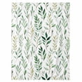 thumbnail image 7 of Watercolor Green Leaf Flannel Blanket for Bed,Travel and Camping, Pastoral Leaf Farm Plant Country Super Soft Cozy Blanket for All Seasons 40"x50", 7 of 7