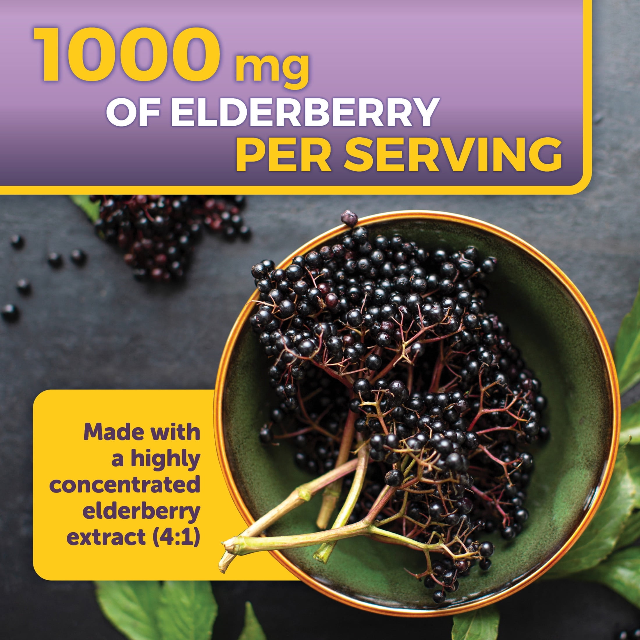 Viva Naturals Elderberry, Vitamin C + Zinc, 120 Capules