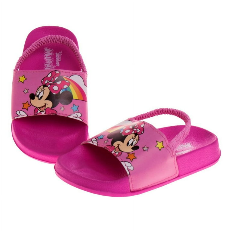 Disney Minnie Mouse Girls Toddler Flip Flops with back strap Pink 7 8