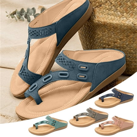 

Orthopedic Sandals for Women with Arch Support Thong Flip Flops Anti-Slip Breathable Flat Orthotic Sandal Walking Shoes