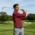 thumbnail image 5 of Mens Polo Shirts Long Sleeve Casual Solid Stylish Dry Fit Performance Designed Collared Golf Polo Shirts for Men Wine 4XL, 5 of 8