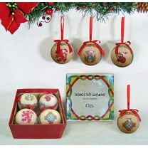 Scottish Emblem Christmas Baubles Box of 4 Ornaments by Royal Tara